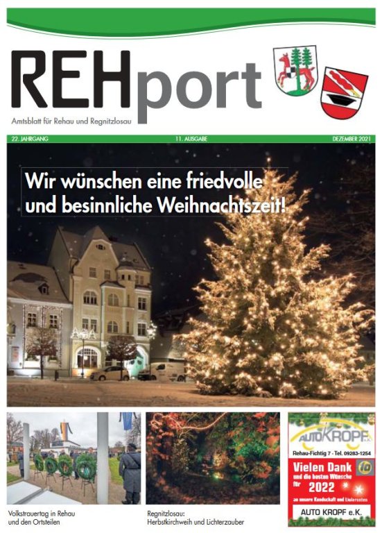 Amtsblatt der Stadt Rehau und der Gemeinde Regnitzlosau - REHport - 11/2021