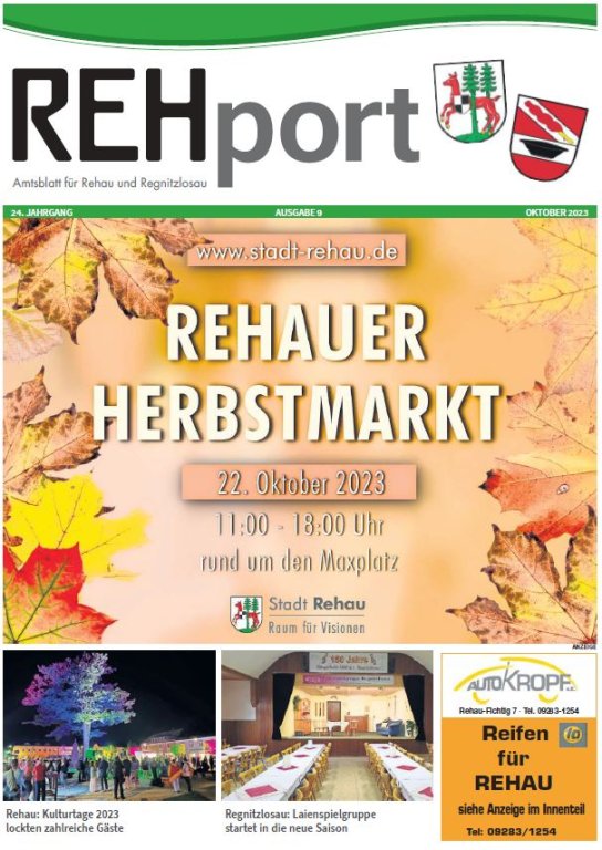 Amtsblatt der Stadt Rehau und der Gemeinde Regnitzlosau - REHport - 09/2023