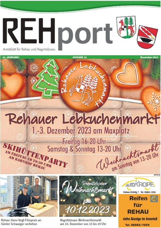 Amtsblatt der Stadt Rehau und der Gemeinde Regnitzlosau - REHport - 10/2023