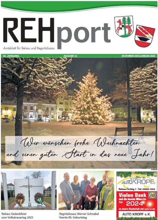 Amtsblatt der Stadt Rehau und der Gemeinde Regnitzlosau - REHport - 11/2023