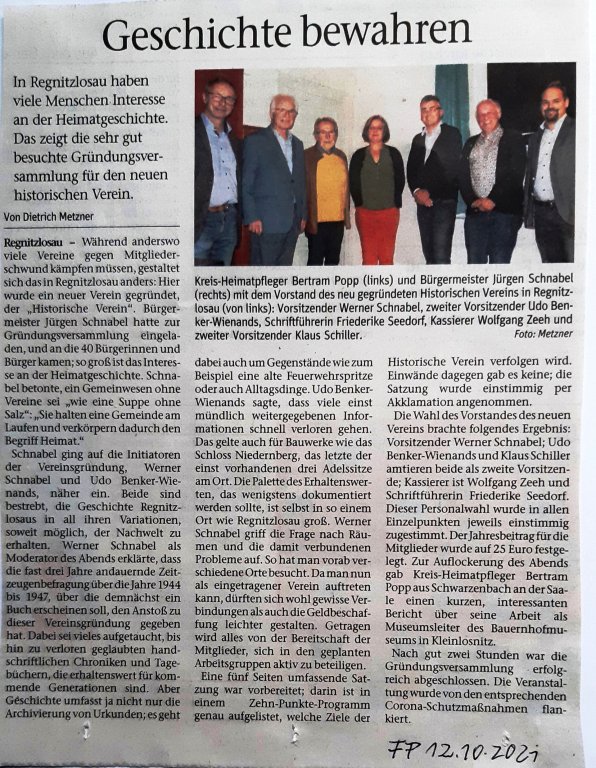 Pressebericht FP 12.10.2021 Gründungssitzung