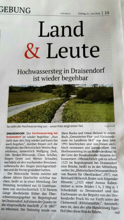 Hochwassersteg Draisendorf begehbar